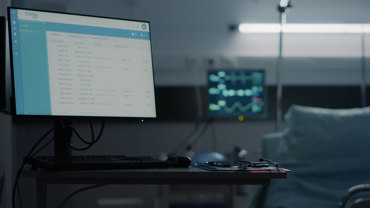 Nobody in empty hospital ward bed at medical clinic