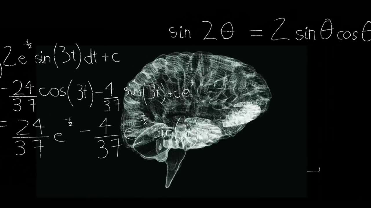 animación del cerebro con tecnología y procesamiento de datos
