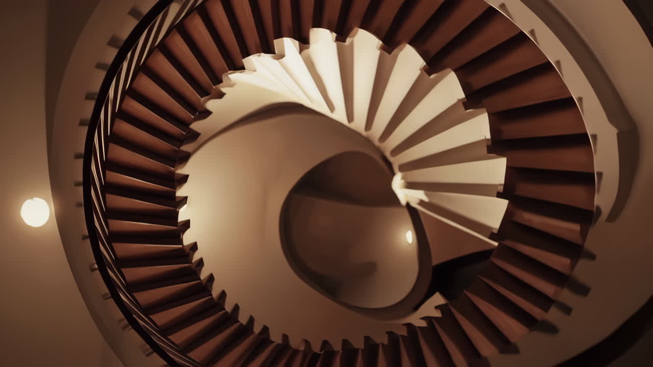 Elegant Spiral Staircase Looking Up