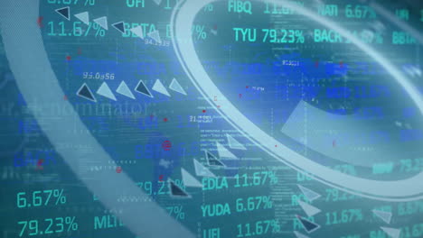 animation of financial data processing over scope scanning