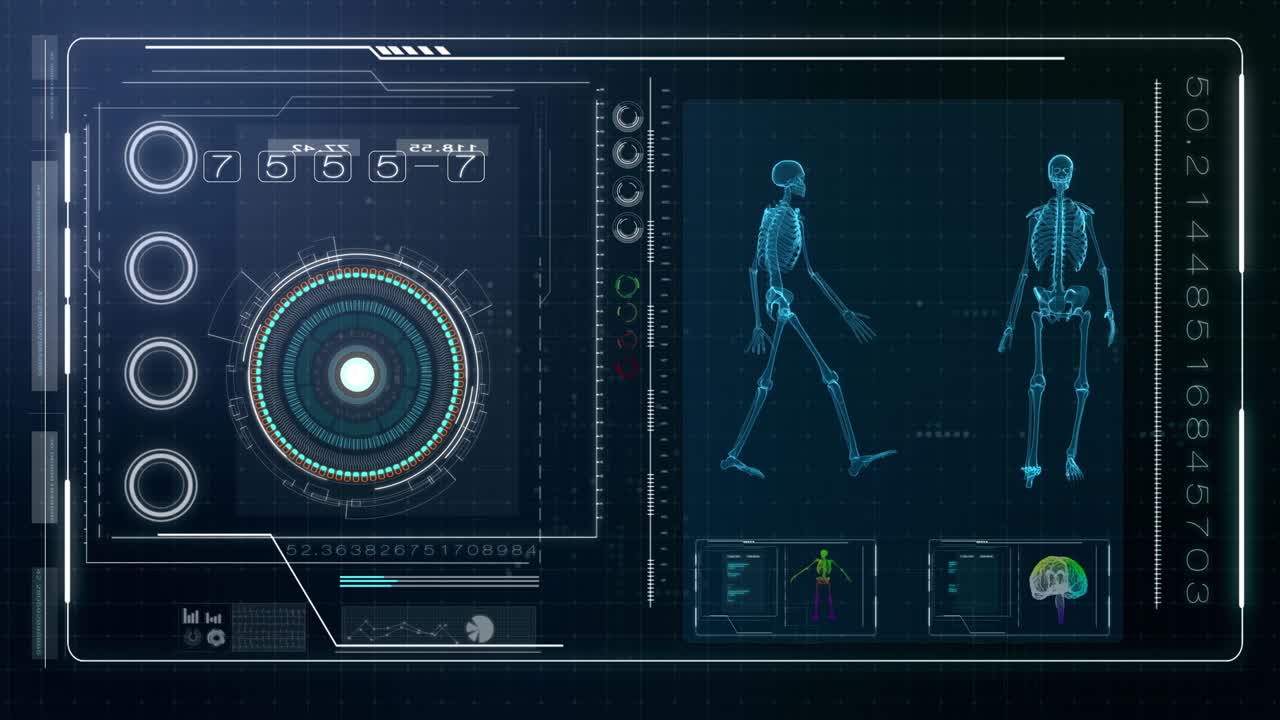 인간 골격의 4k 모션 그래픽 영상