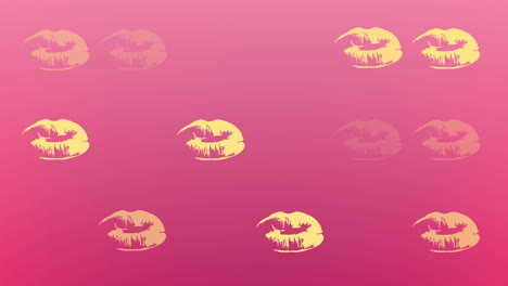 animación de los labios repetida en fondo rosado