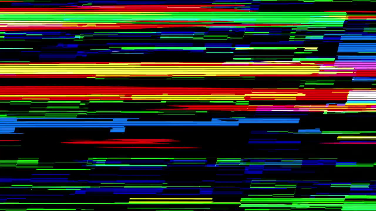 Digital Glitch Effect with Colorful Horizontal Lines