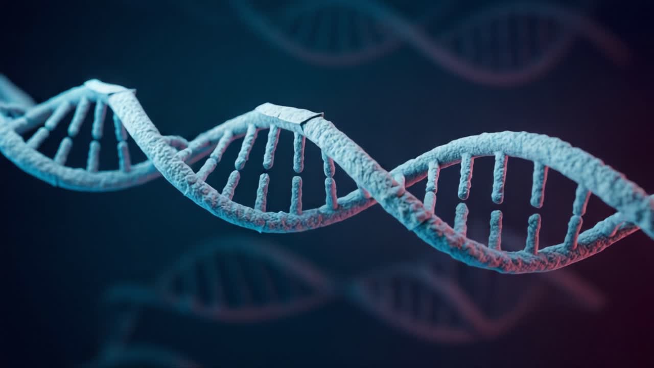 Intricate Visualization of DNA Helix Structure Showcasing the Twisting Patterns of Genetic Material in a Stunning Scientific Representation