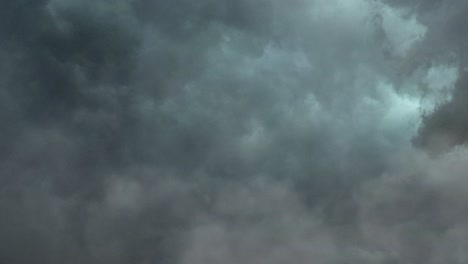 stormy sky with supercell thunderstorm and black clouds