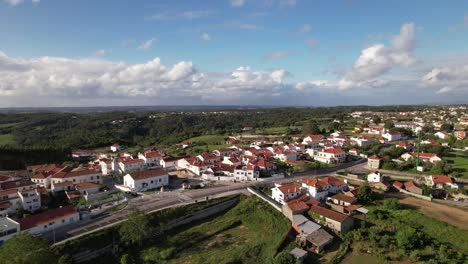 fly above city of aljubarrota portugal 01