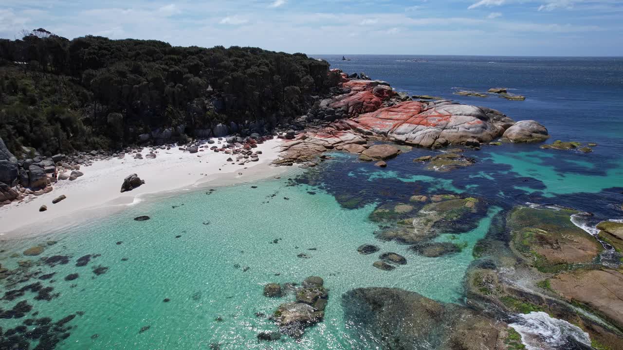 Cosy Corner, Bay Of Fires In Tasmania, Australia - Drone Shot