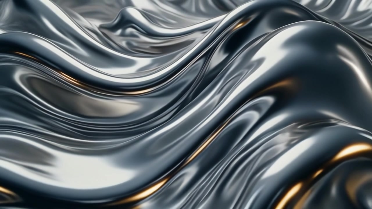 Superficie astratta di metallo liquido con onde fluide