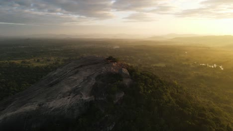 view of the pidurangala rock and sigiriya rock in sri lanka drone footage. amazing view of the pidurangala rock and sigiriya rock sri lanka drone footage