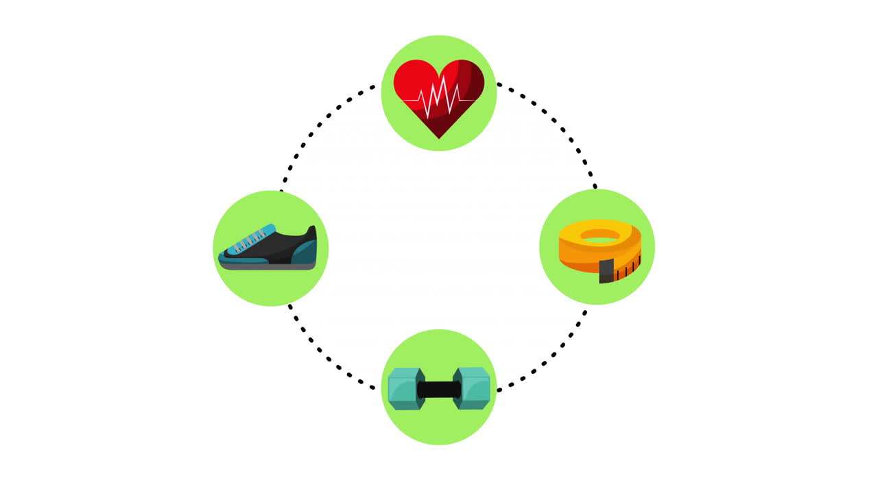세트 아이콘 애니메이션으로 건강한 라이프 스타일