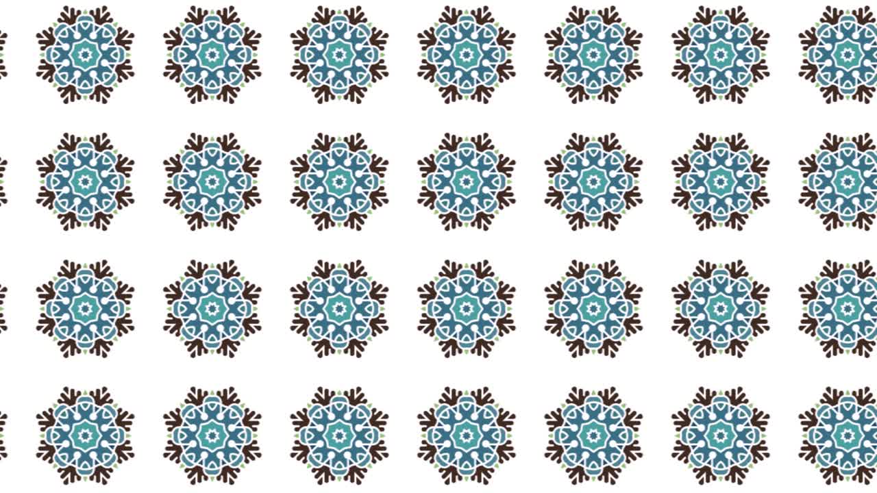 Seamless tile pattern animation with floral signs
