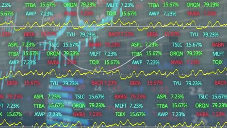 Animation-of-financial-data-processing-over-statistics-and-cityscape