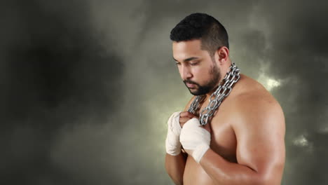 hombre desnudo con cuerpo atlético
