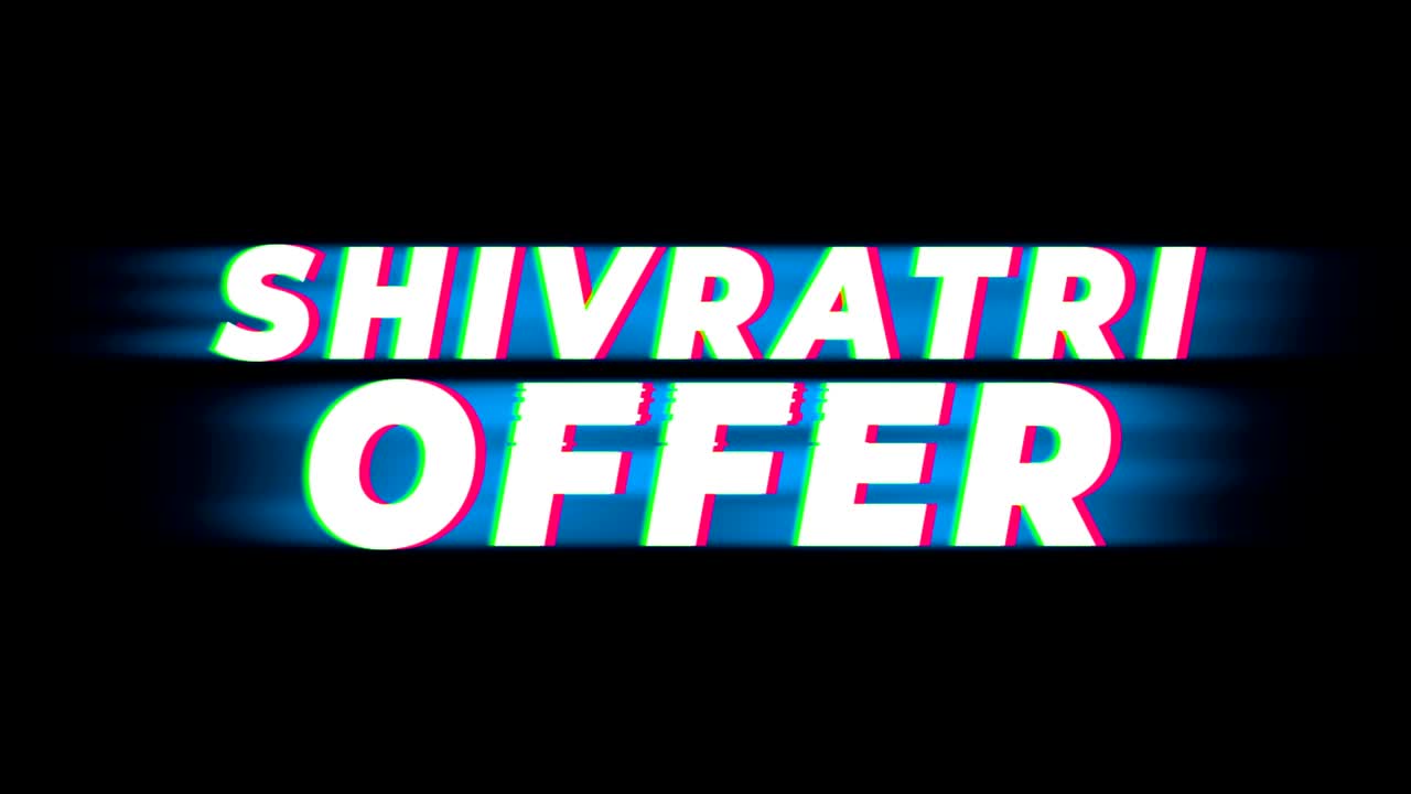 shivratri ofrece una promoción de efectos de glitch de texto vintage.