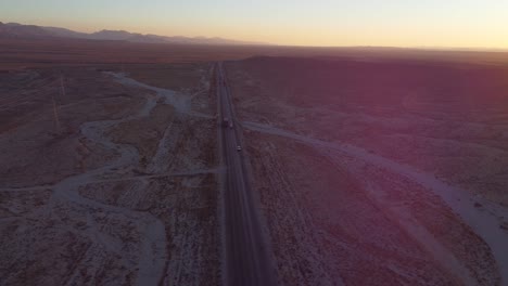 aerial shot of baluchistan rcd road during the sunset time