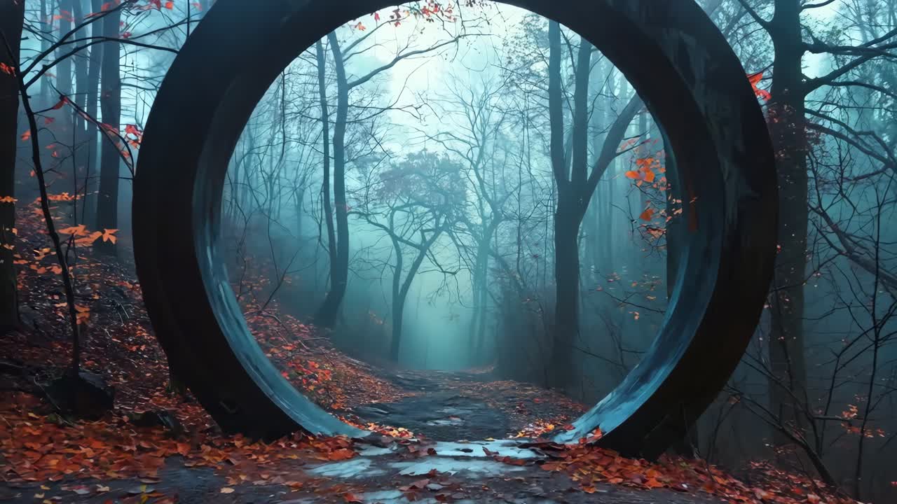A tunnel in the middle of a forest filled with trees