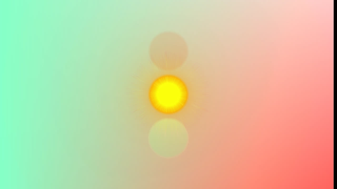 animación de puntos de luz rojos, verdes y amarillos contra un fondo verde y rosa degradado