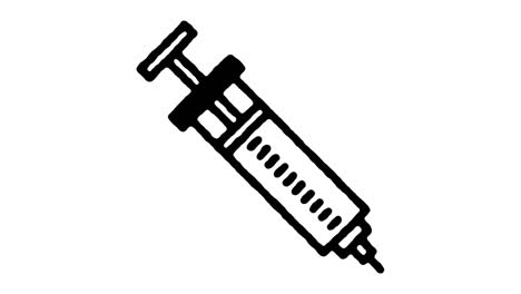 animación del icono de la línea de dibujo de la vacunación activa