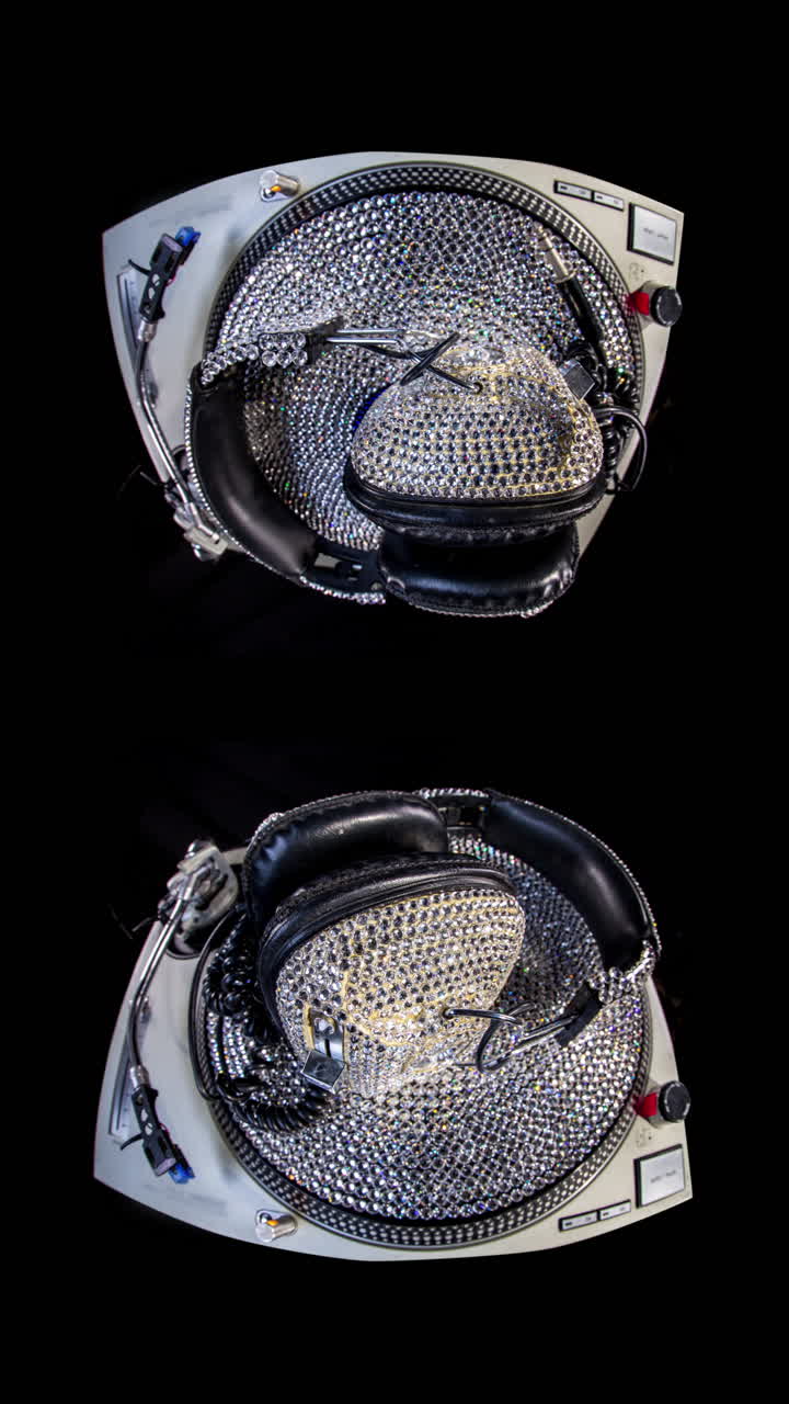 Diamond covered musical equipment vertical