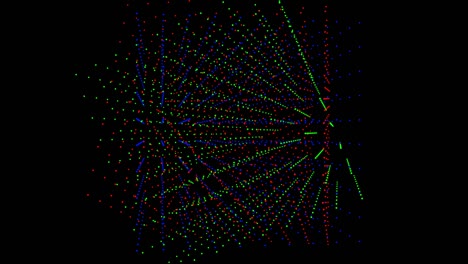 3 cubos rgb que giran sobre sí mismos hechos con una cuadrícula.