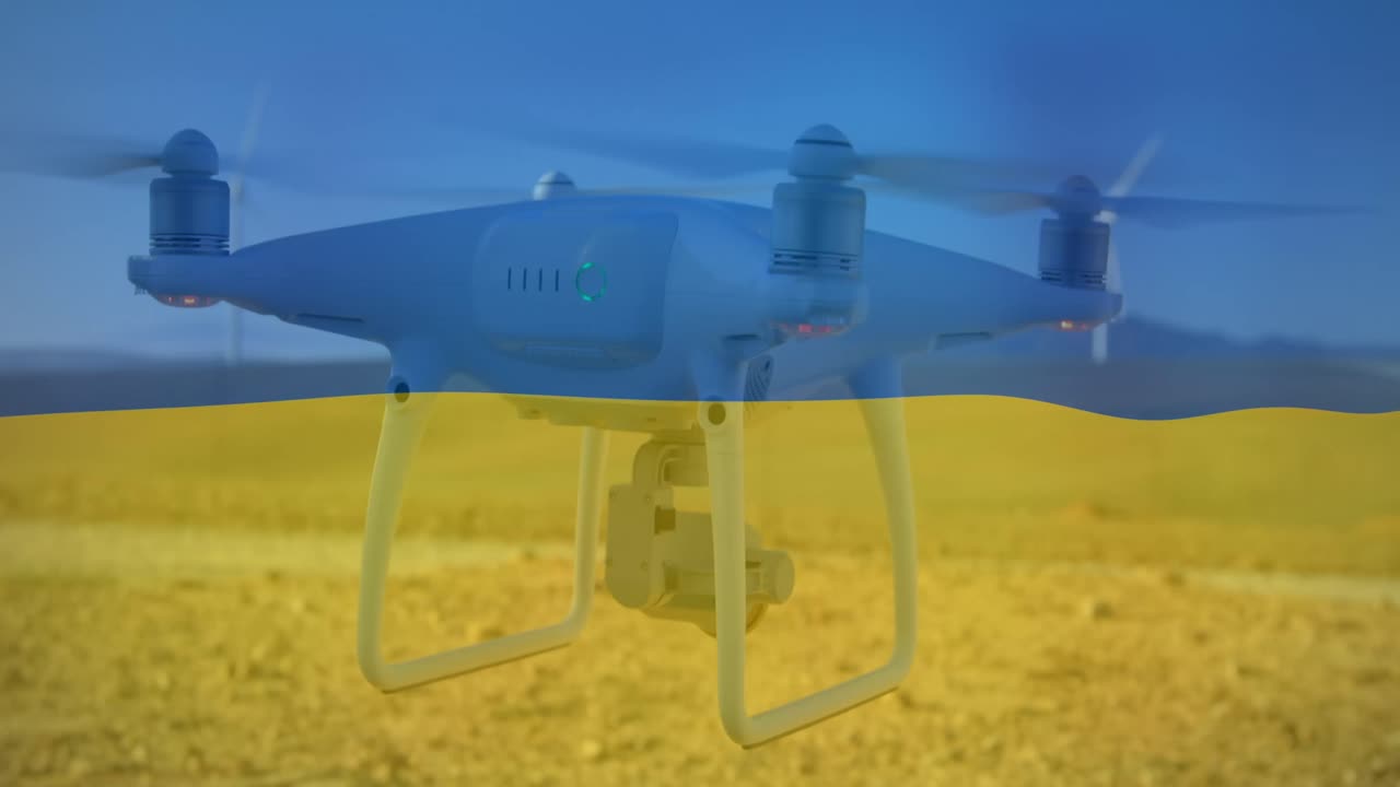 우크라이나  ⁇ 발 위의 드론의 애니메이션