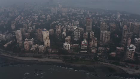 drone shot along mumbai coast bj road bandstand bandra