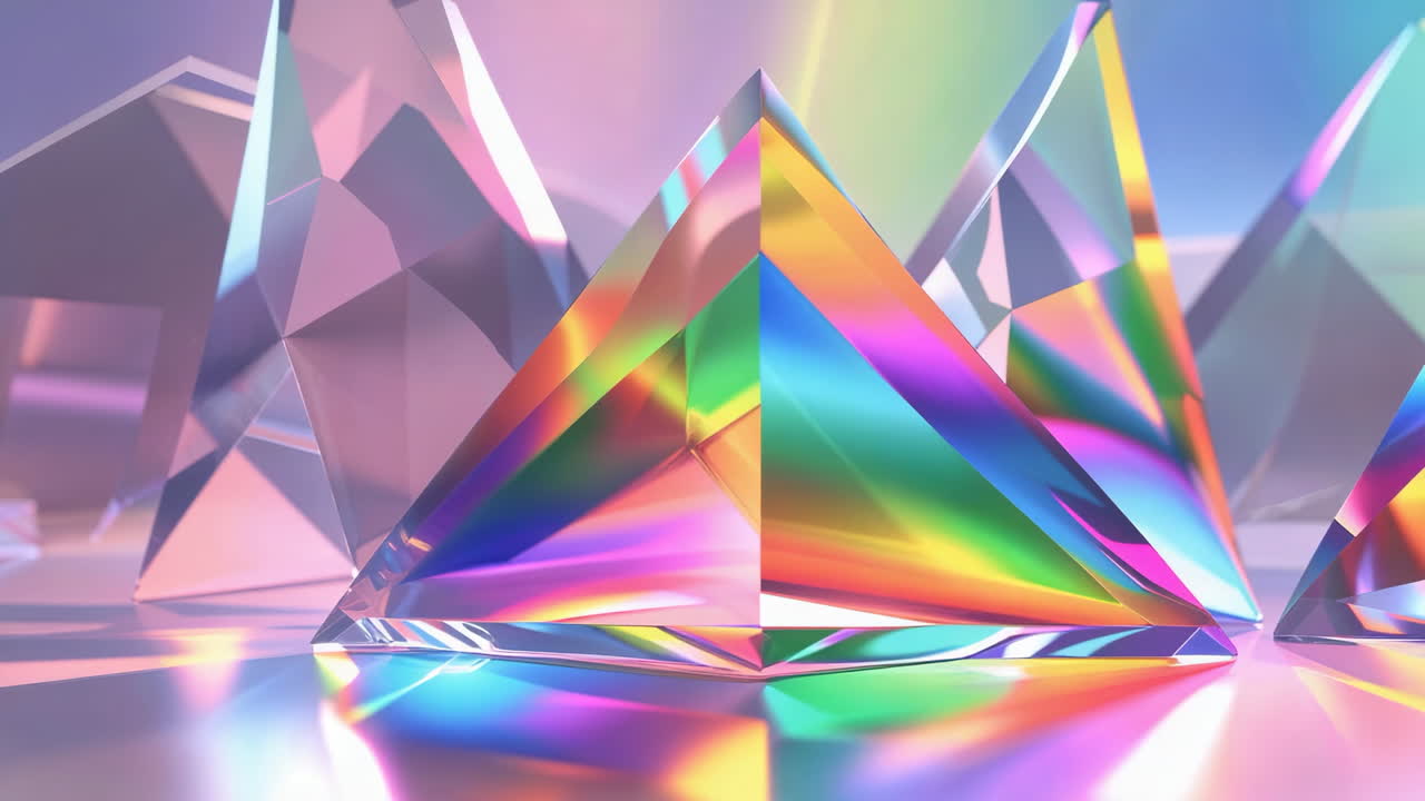 Vibrant Rainbow Light Refraction Through Crystal Prisms