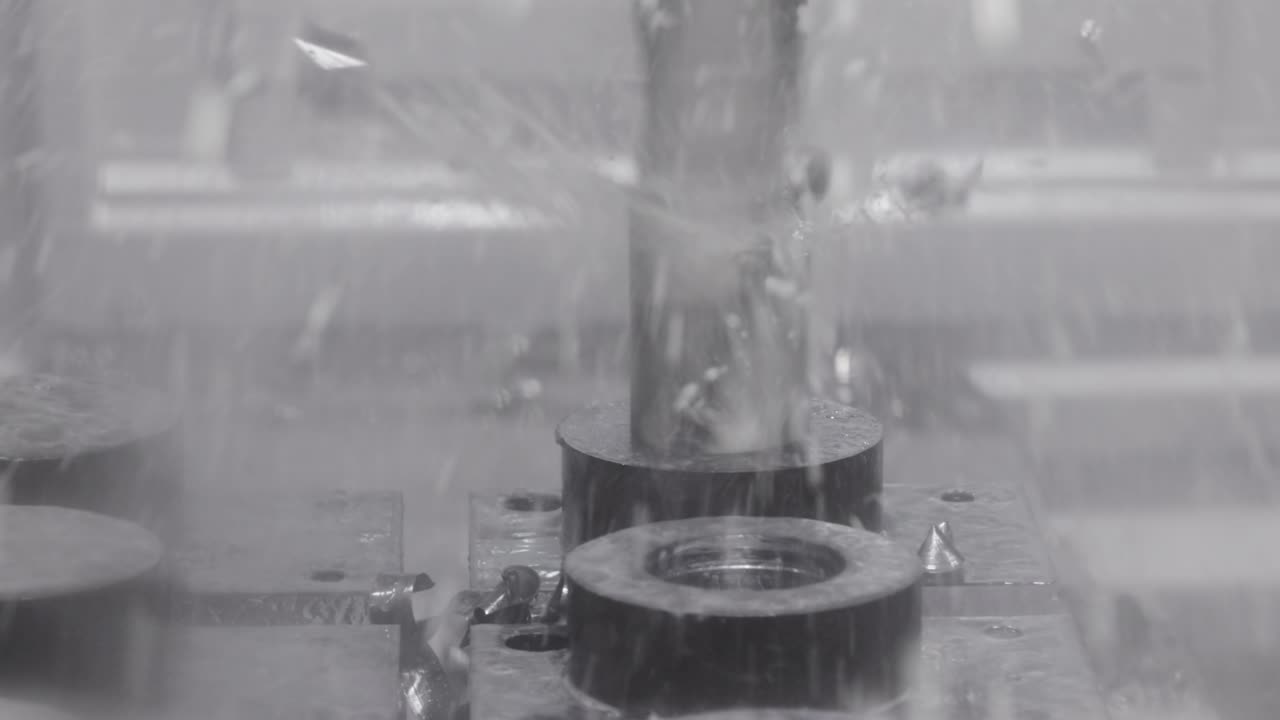 máquina de fresado cnc para metalurgia. corte de metal tecnología de procesamiento moderna.