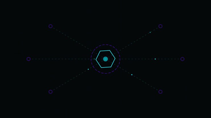 Abstract Digital Hexagon Network Animation on Dark Background