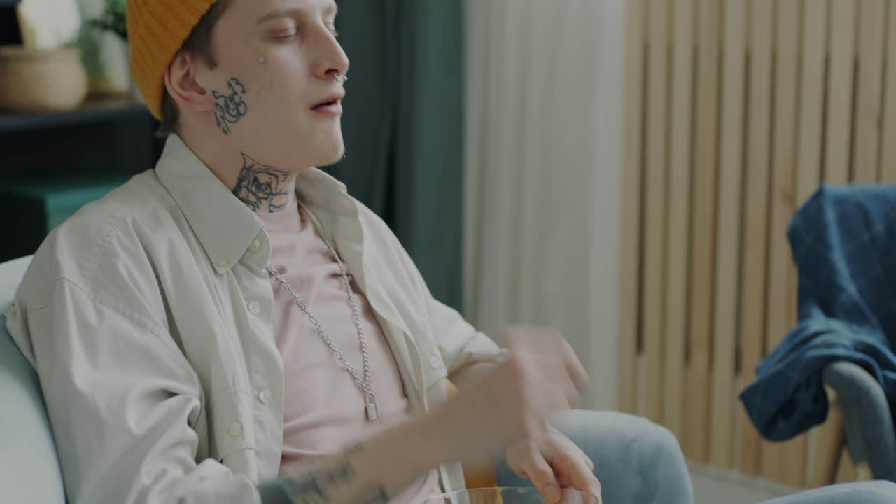 Young Man Relaxing at Home