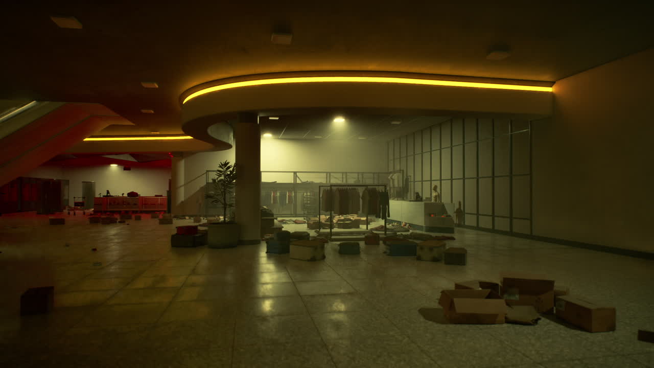 Store ravaged by thieves after a night of marauding in a quiet shopping center