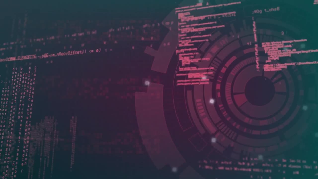 animación del escaneo del alcance y el procesamiento de datos sobre fondo negro
