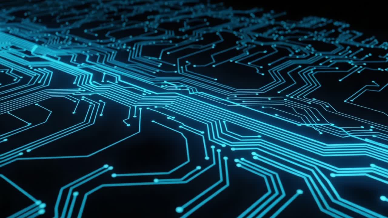 Intricate Blue Circuit Board Design Captured in Two Frames Showing Complex Patterns and Connectivity in Electronic Engineering