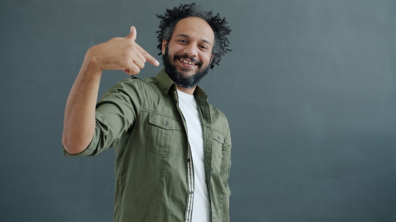 Man Pointing at Himself