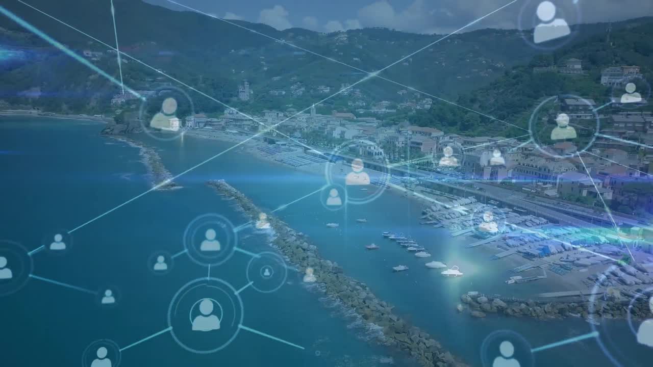 프로필 아이콘과 도시의 전망