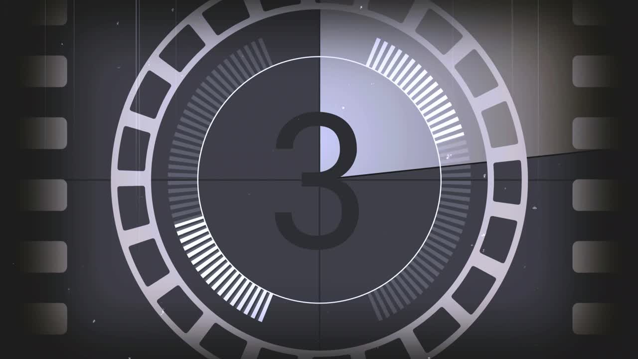 Retro film afteltimer van vijf naar nul