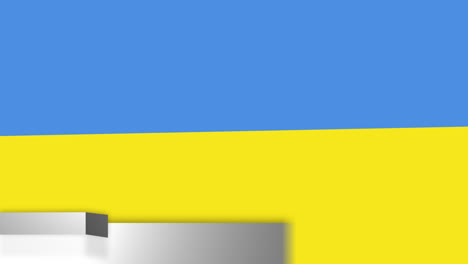 animation of globe and fake news over flag of ukraine