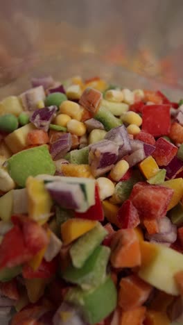 frozen mixed vegetables in vacuum sealed bag