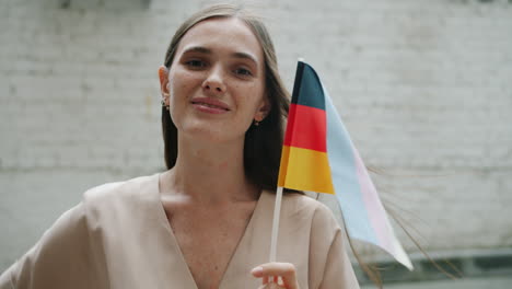 woman holding german flag