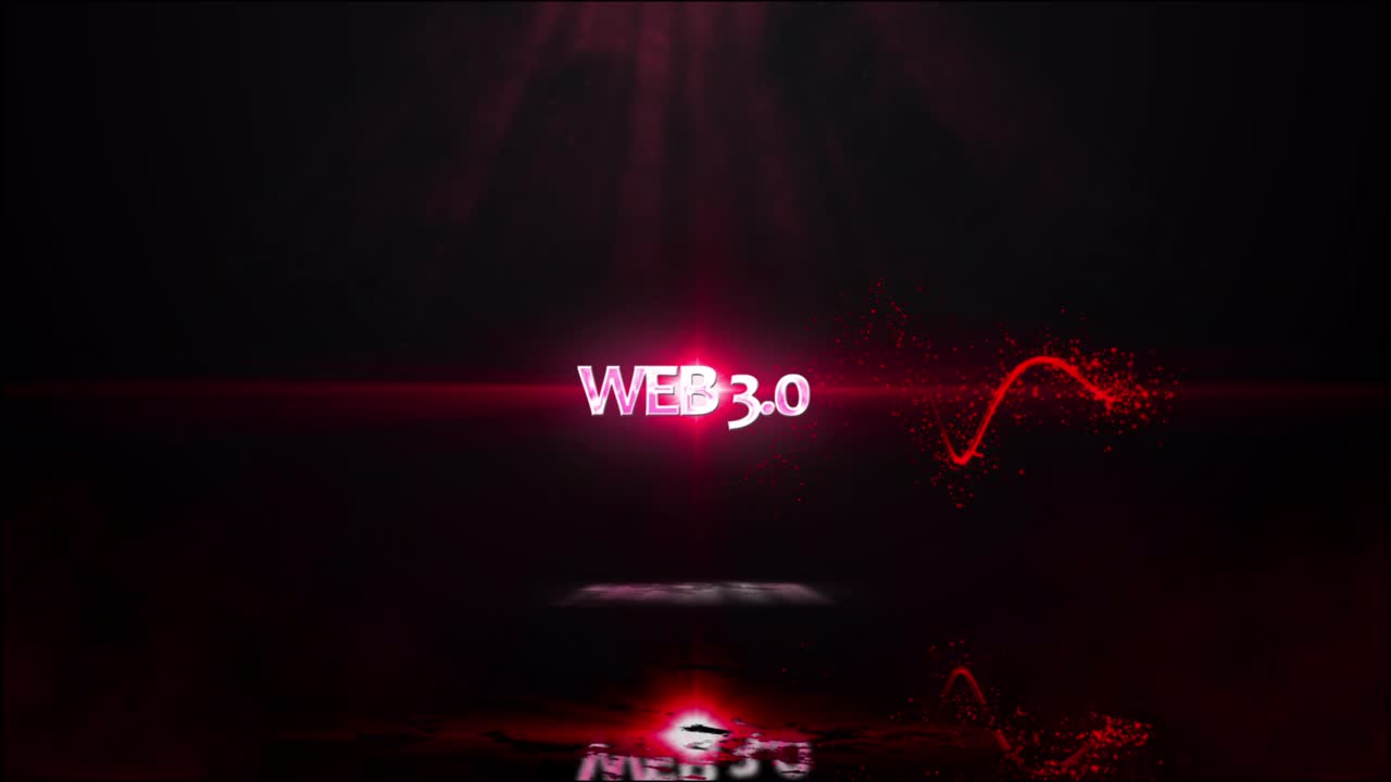 Full Text Metaverse, Web 3.0 and etc. Full Commercial Tranisitions Glowing Particals Logo