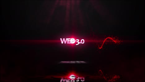 metaverso de texto completo, web 3.0 y etc. transiciones comerciales completas logotipo de partículas brillantes