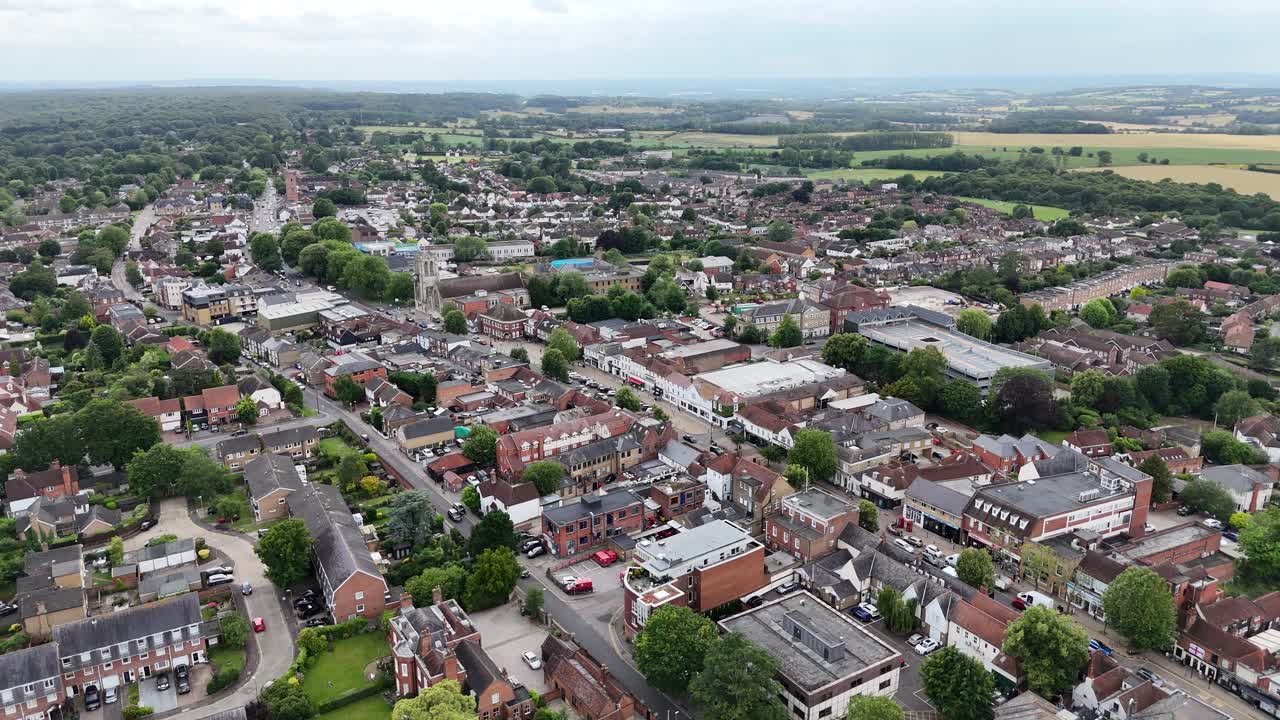 Aerial View of a Quaint English Town