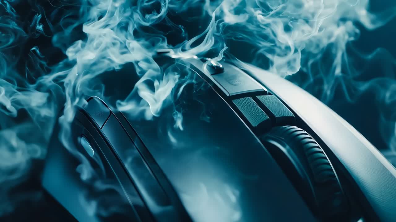 un ratón de computadora con humo saliendo de él