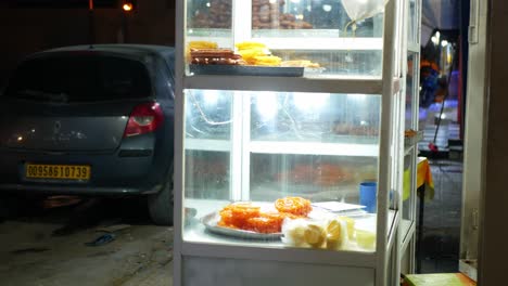 ramadan traditional sweets exposed in the street