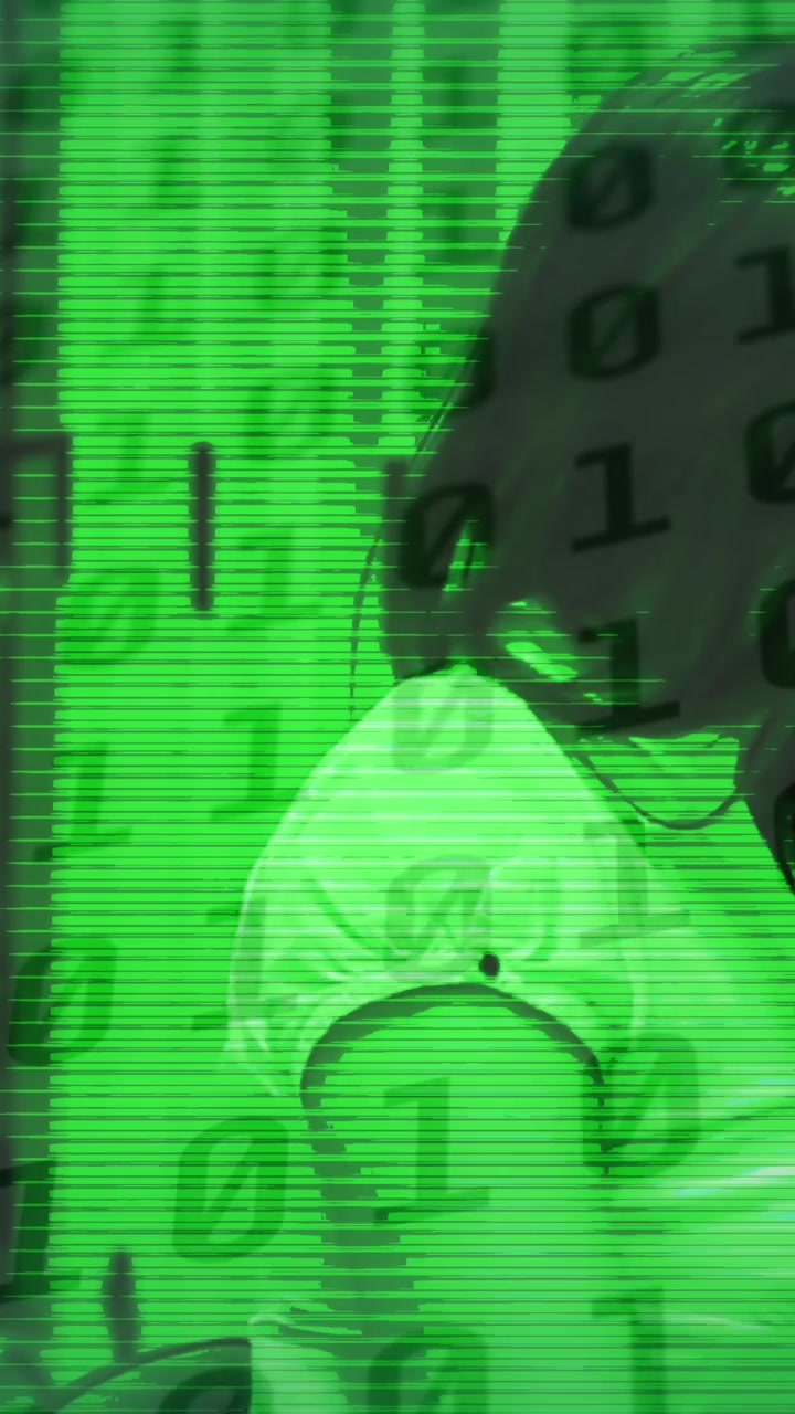 Animation of binary coding over diverse it technicians by computer servers