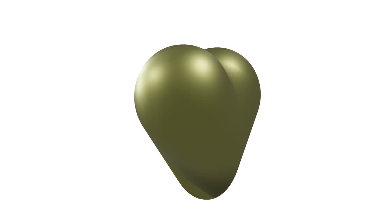 animación de un corazón dorado moviéndose sobre un fondo blanco