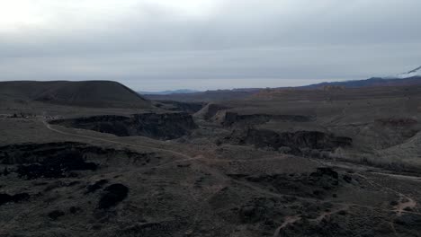 rugged canyon in southern utah - aerial flyover the virgin river