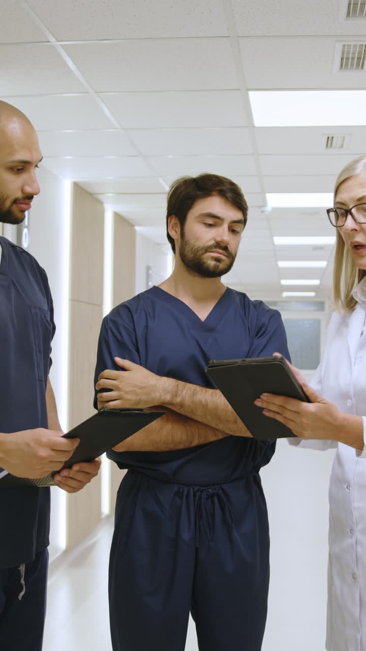 Medical team in hospital hallway