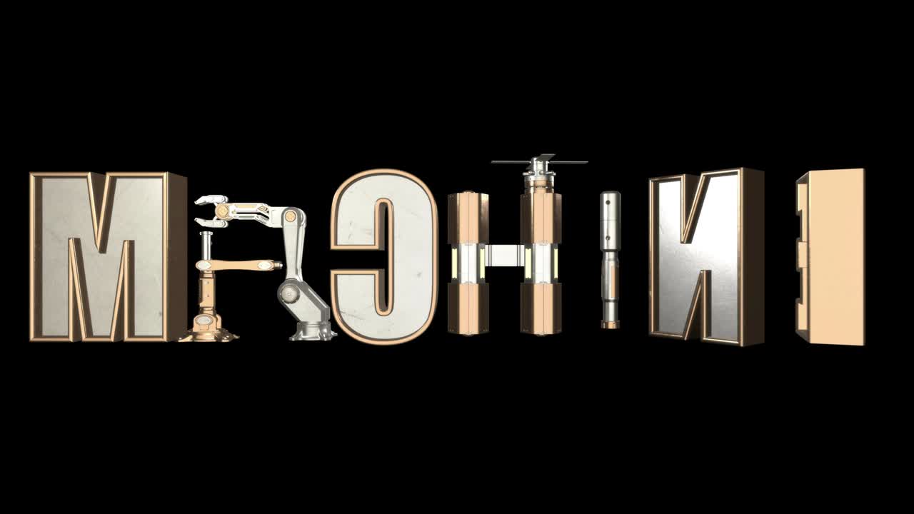 máquina de palabras animadas en 3d