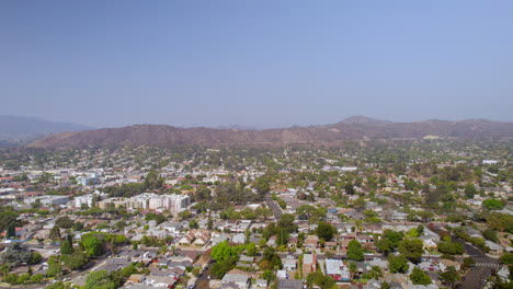 Aerial-view-of-Eagle-Rock-neighborhood-in-LA-on-a-clear-and-pretty-summer-day